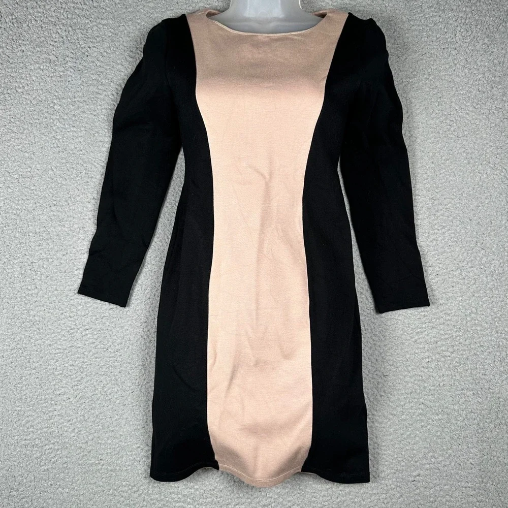 Alice + Olivia Amena Employed Colorblock Sheath Dress Size 2 Nude Career Office - Picture 16 of 16